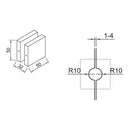 CONECTOR VIDRIO -VIDRIO.  SATINADO