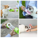 Dispensador portatil  comida y agua con bebedero. Color Rosado. Capacidad 258ml Agua y 200ml comida