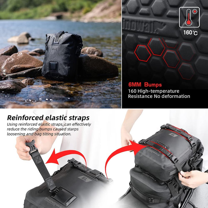 Bolso impermeable para Motocicleta 30L, para parte trasera Rhinowalk