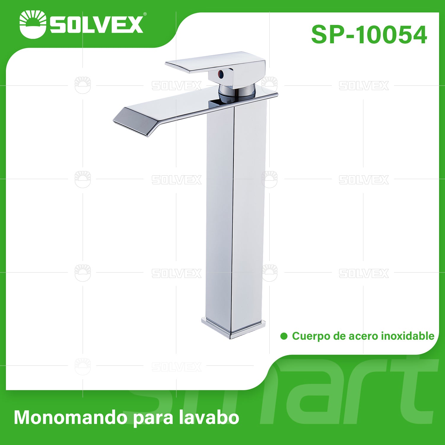 Llave de Lavamanos Individual Alta. Color Cromado Brillante. Grifo para Lavabo. Pluma Agua Fría y Caliente.