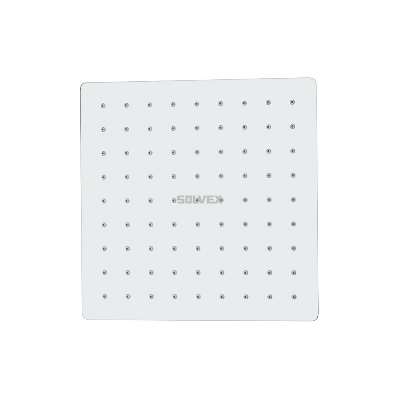 Cabezal de Ducha cuadrado 8". Regadera de Acero Inoxidable Cromada.