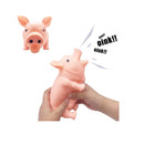 Juguete para mascota cerdo de goma con sonido.