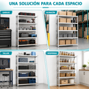 Estantería Metálica Galvanizada de 5 Repisas Ajustables (180x120x40cm). Estante Organizador de Acero con Capacidad de 175Kg por Nivel.
