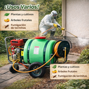 Fumigadora Agrícola De Gasolina 160 L Con Ruedas. Bomba de Fumigación para Cultivos. Pulverizador De Motor Motofumigadora