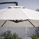 Sombrilla De Patio 2.7 mts Lona anti-UV Con Base Pesada de agua. Paraguas Para Jardín Exteriores. Color Blanco.
