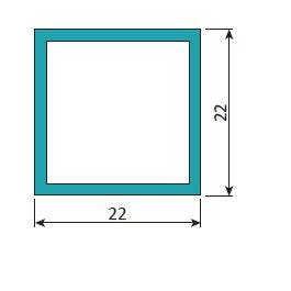 Tuberia Cuadrada De 22 Mm X 22 Mm Doble Acristalamiento. Anodizado Negro. Easy Office