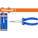 Alicate de punta larga 8"/200mm. Pulido y antióxido. Con mango de color.
