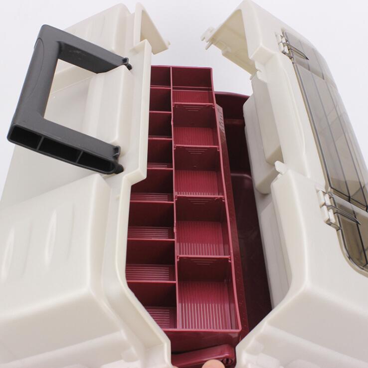 Caja 4 niveles señuelos y herramientas de pesca