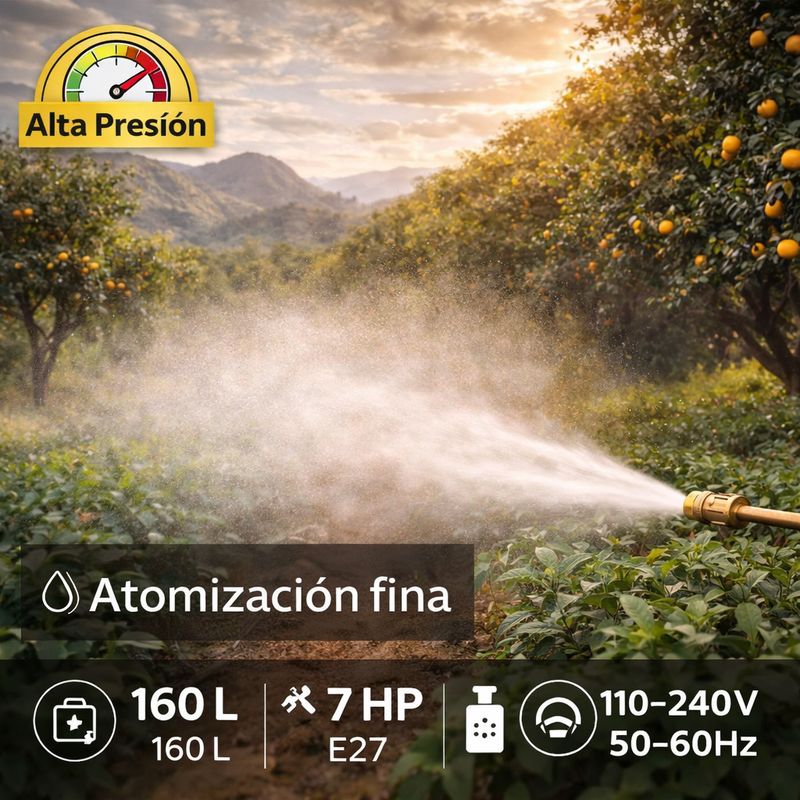 Fumigadora Agrícola De Gasolina 160 L Con Ruedas. Bomba de Fumigación para Cultivos. Pulverizador De Motor Motofumigadora