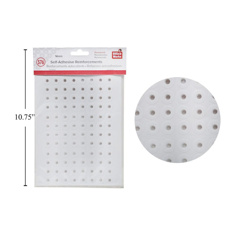Refuerzo adhesivo 576 piezas, 14 mm de diámetro, PBH
