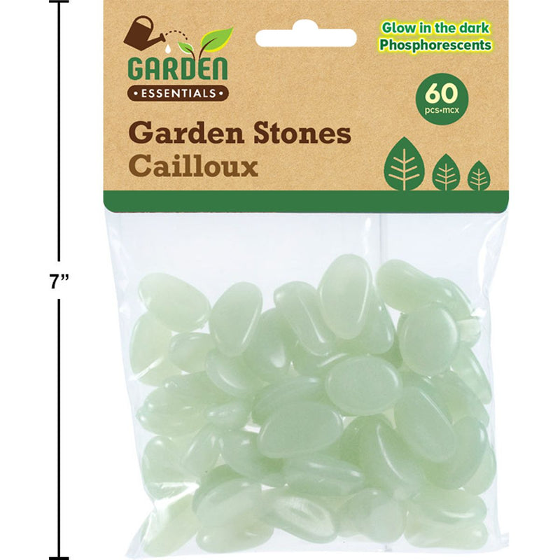 Piedras que brillan en la oscuridad para jardin 60 pzas