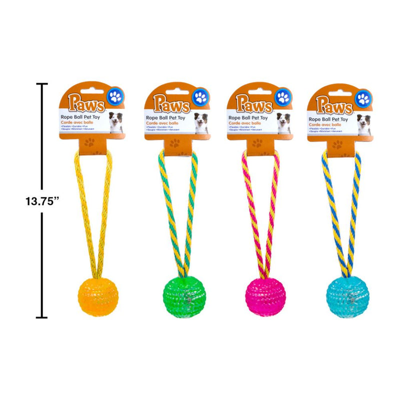 Juguete para mascotas con bola de cuerda de 9.5 " (1pza) (Viene en colores variados al azar)