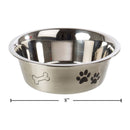 Tazón para mascotas de acero inoxidable de 8.25" exterior mate e impreso