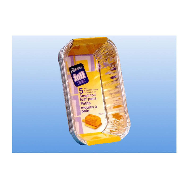 Moldes pequeños para pan de papel de aluminio de 5 piezas y 1 lb, 6-1 / 8 "x3-5 / 8" x2 "