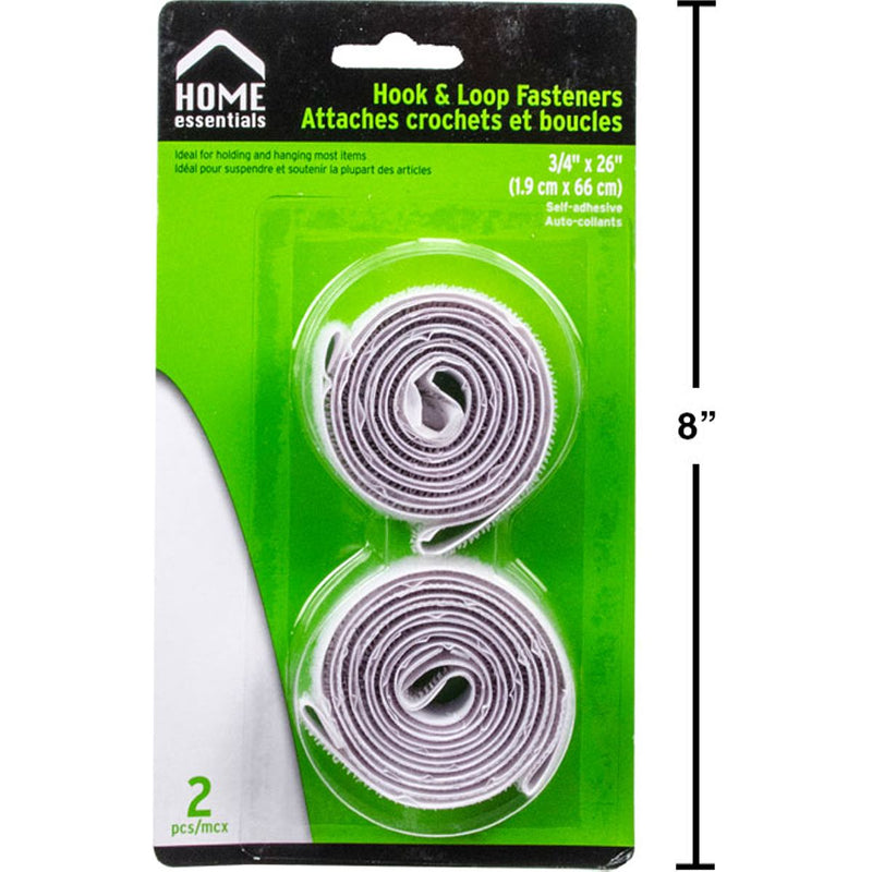 Sujetadores cierre magico velcro de 26 "L, 2 piezas, autoadhesivos, blancos