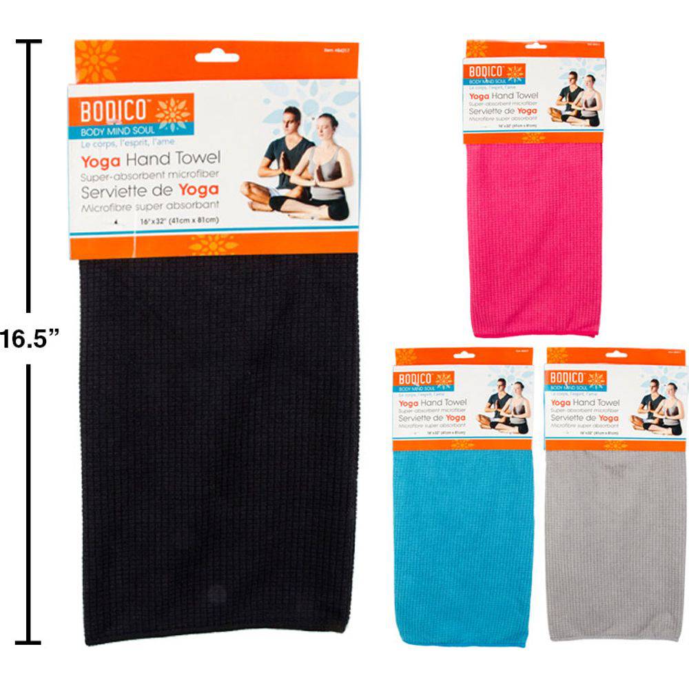 Toalla De Manos Para Yoga, 3 Cols16 "X32" Bodico Fit (1 Pza) (Colores Variados Al Azar)