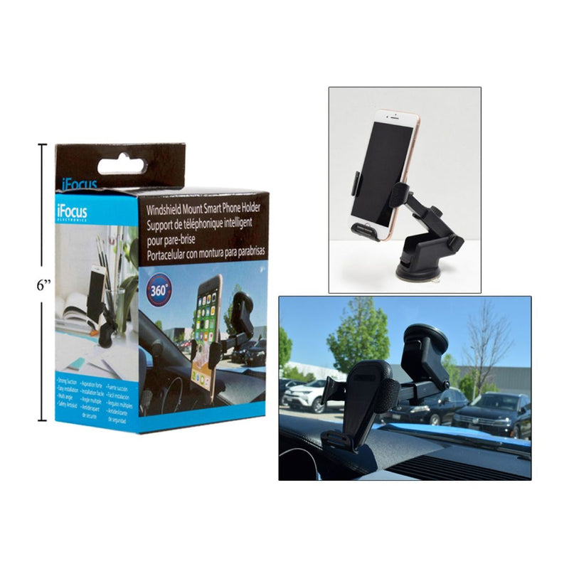 Soporte para teléfono inteligente iFocus para montaje en parabrisas (estación de trabajo) (HZ)