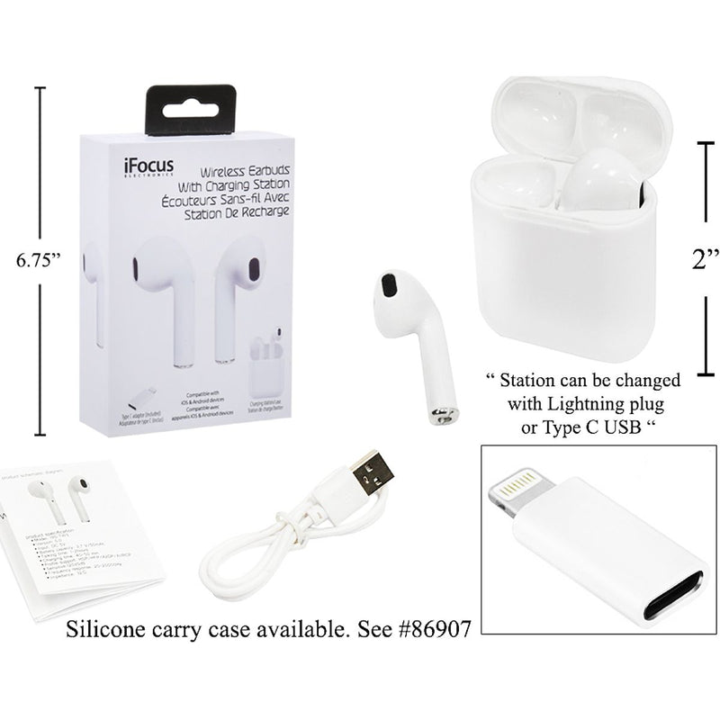 iFocus, estación de carga / configuración de auriculares inalámbricos, Carga y Tipo C