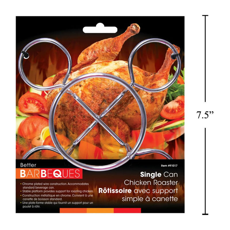 Asador de pollo BBQ individual, 7.5 "W, cromado