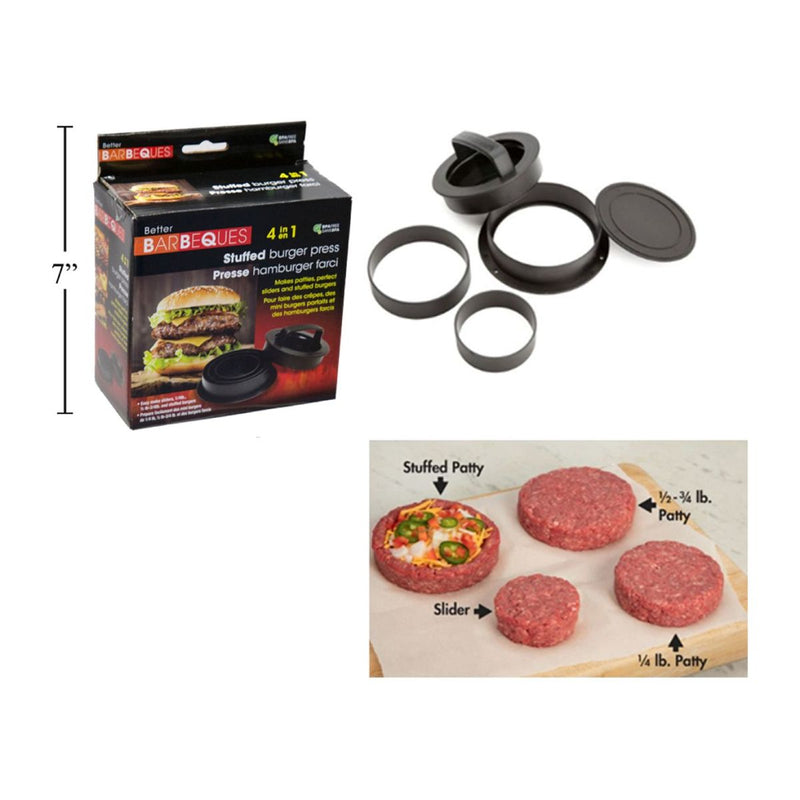Prensa molde de hamburguesas rellena 4 en 1 BBQ