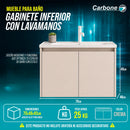 Mueble para baño Gabinete Inferior con Lavamanos 70×48×45 cm Mueble Moderno color Beige Crema