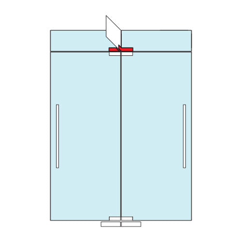 SOPORTE SUPERIOR PUERTAS DOBLE. SATINADO