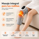 Masajeador de Rodilla con Compresión de Aire, Rodillera para Masaje por Vibración y Calor Envolvente, USB Recargable Batería 4000mAh. Color Gris.
