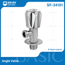 Llave de Ángulo Cromada. Llave de Paso en Metal con Cartucho de Plástico y Cubierta Inoxidable.