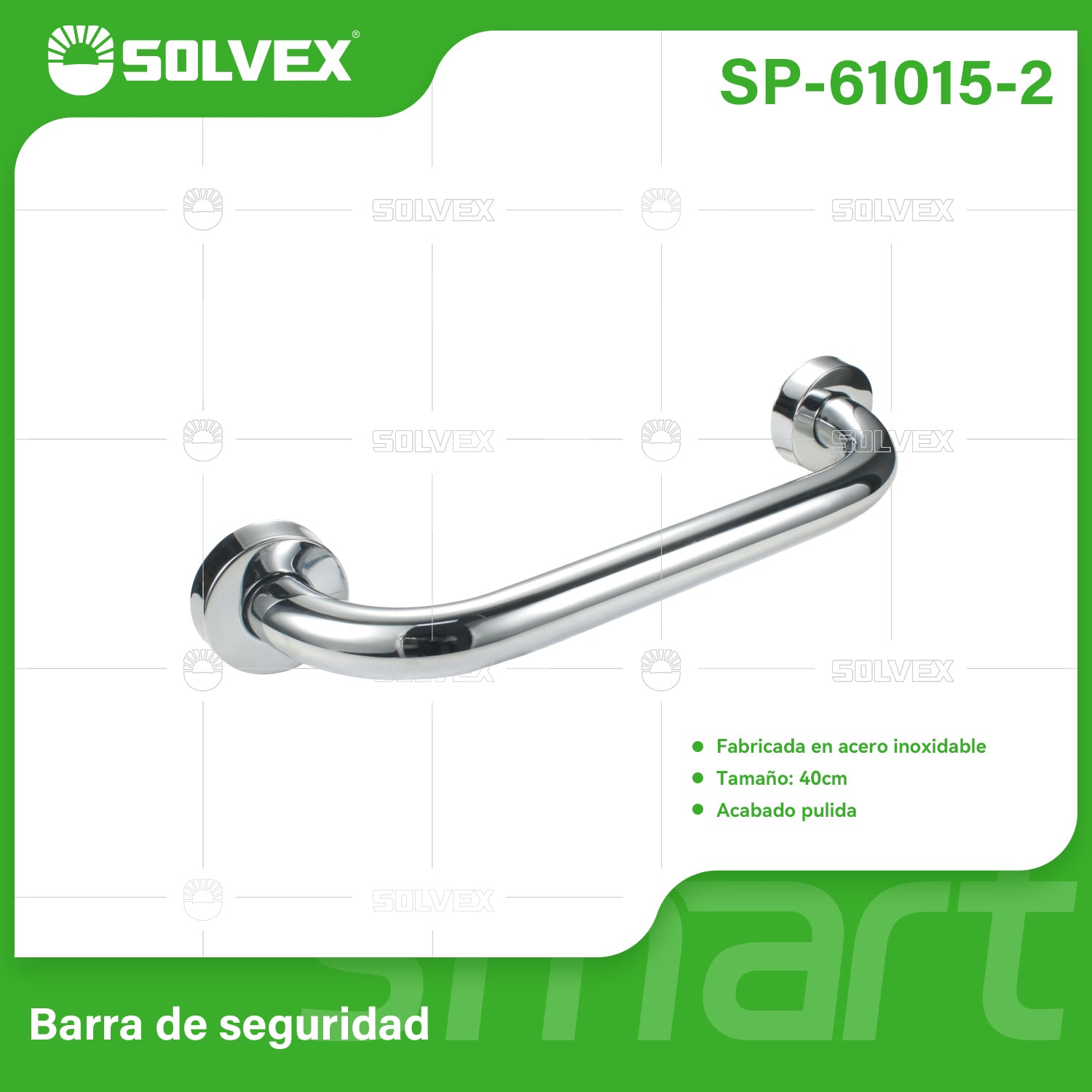 Barra de Seguridad Inoxidable para Baño 40cm Antideslizante. Seguridad para Ducha, WC y Escaleras. Barra de Apoyo y Soporte.