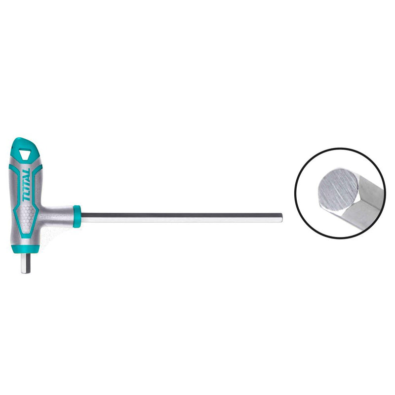 Llave allen Hexagonal con mango T. Material: Cr-V