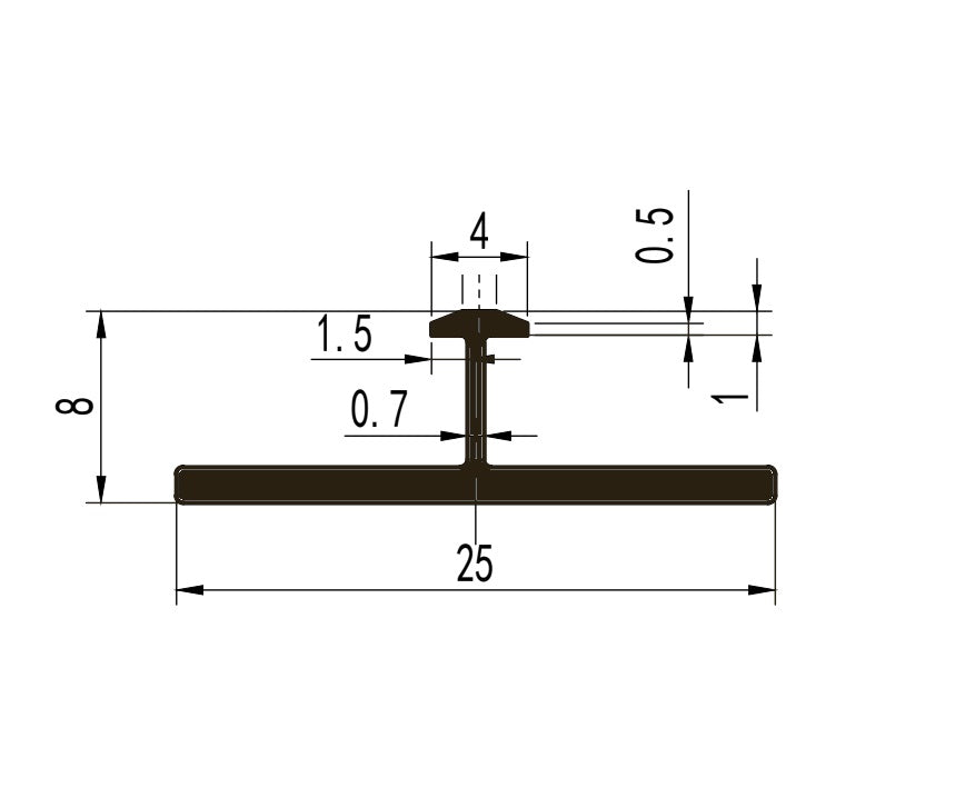 Perfil T Remate Central entre Laminas de Alternative Wall (Pared / Cielo Raso)Bronce