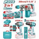 Combo del mes Total Inalámbrico. Martillo perforador 4.5 J, Taladro percutor 96 Nm Atornillador 6.35 mm Incluye cargador y baterías. POCAS UNIDADES.