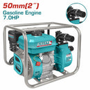 Bomba de Agua a Gasolina 7.0 HP. Diametro de Salida 50mm (2"). Flujo max. 550 L/min (Lift 28m).