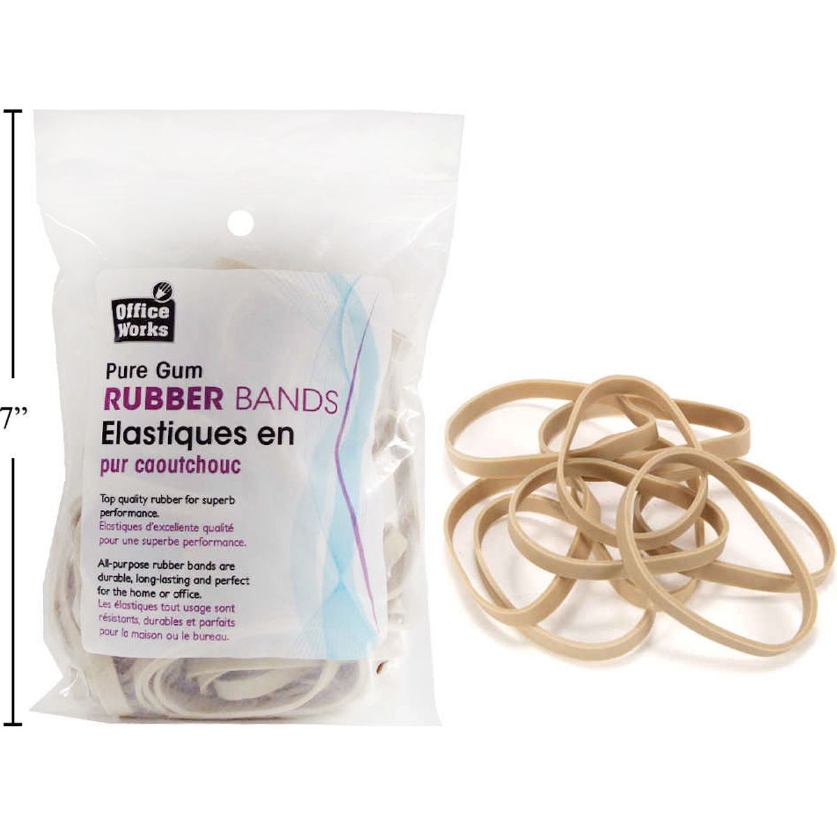 # 64 Bandas de goma de 4 oz, bolsa con cierre hermético