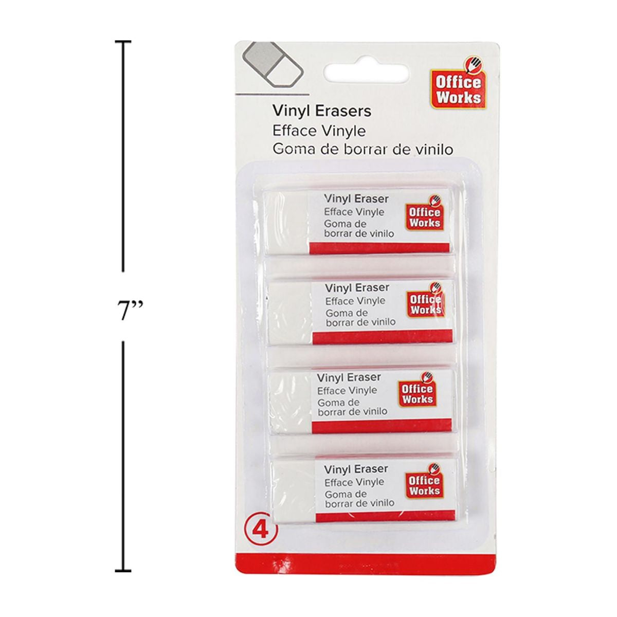 Borrador de vinilo blanco de 4 piezas