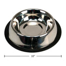 Tazón para mascotas de 10 "de diámetro S / S con goma antideslizante