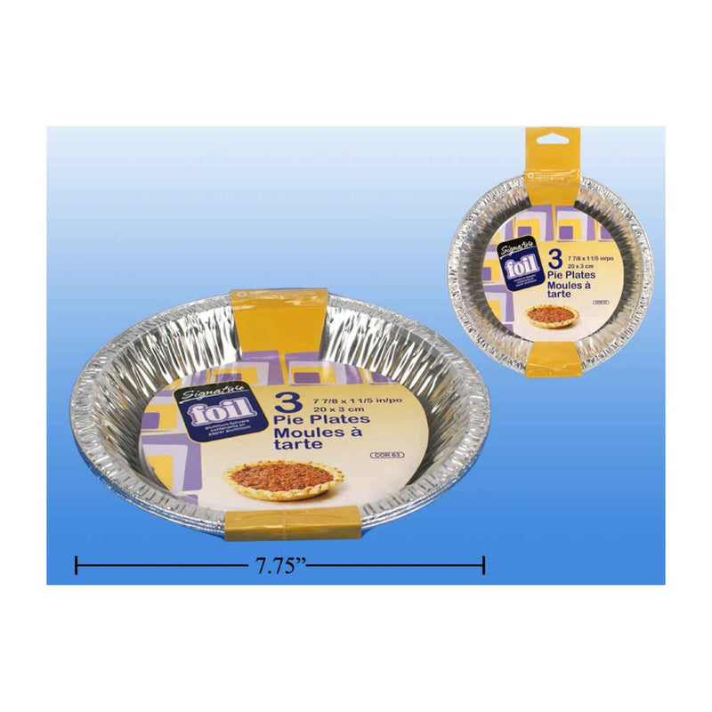 Platos de papel de aluminio para pastel de 8 " 3 piezas, 1 1 / 8" de profundidad 7-7 / 8x1-1 / 5 "