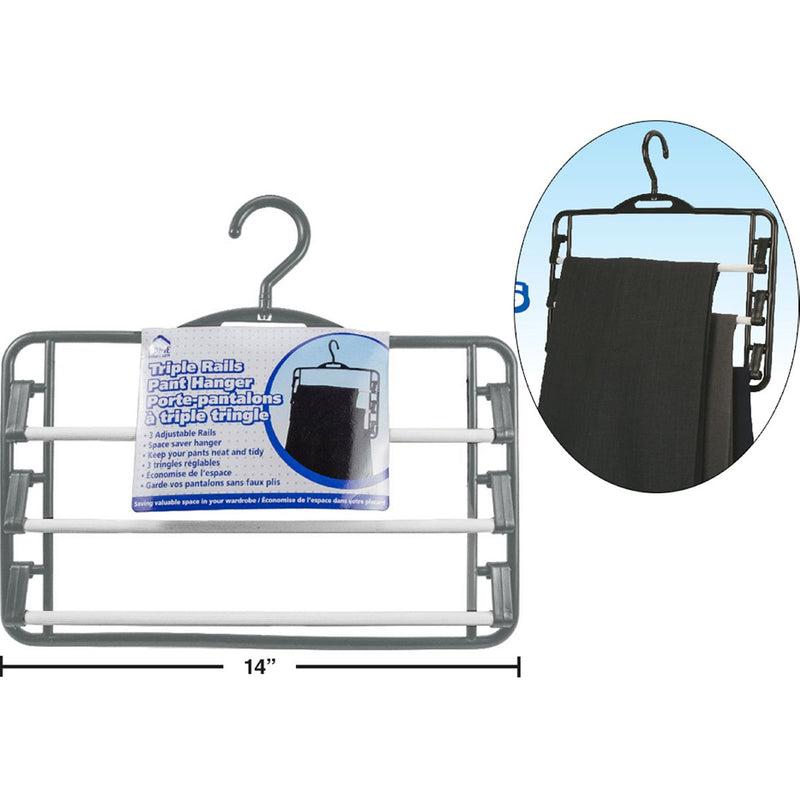 Gancho organizador Percha para pantalón con triple riel, 35x21,6cm