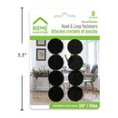 8pzas Sujetadores de cierre magico velcro, 3/4" redondos Negros