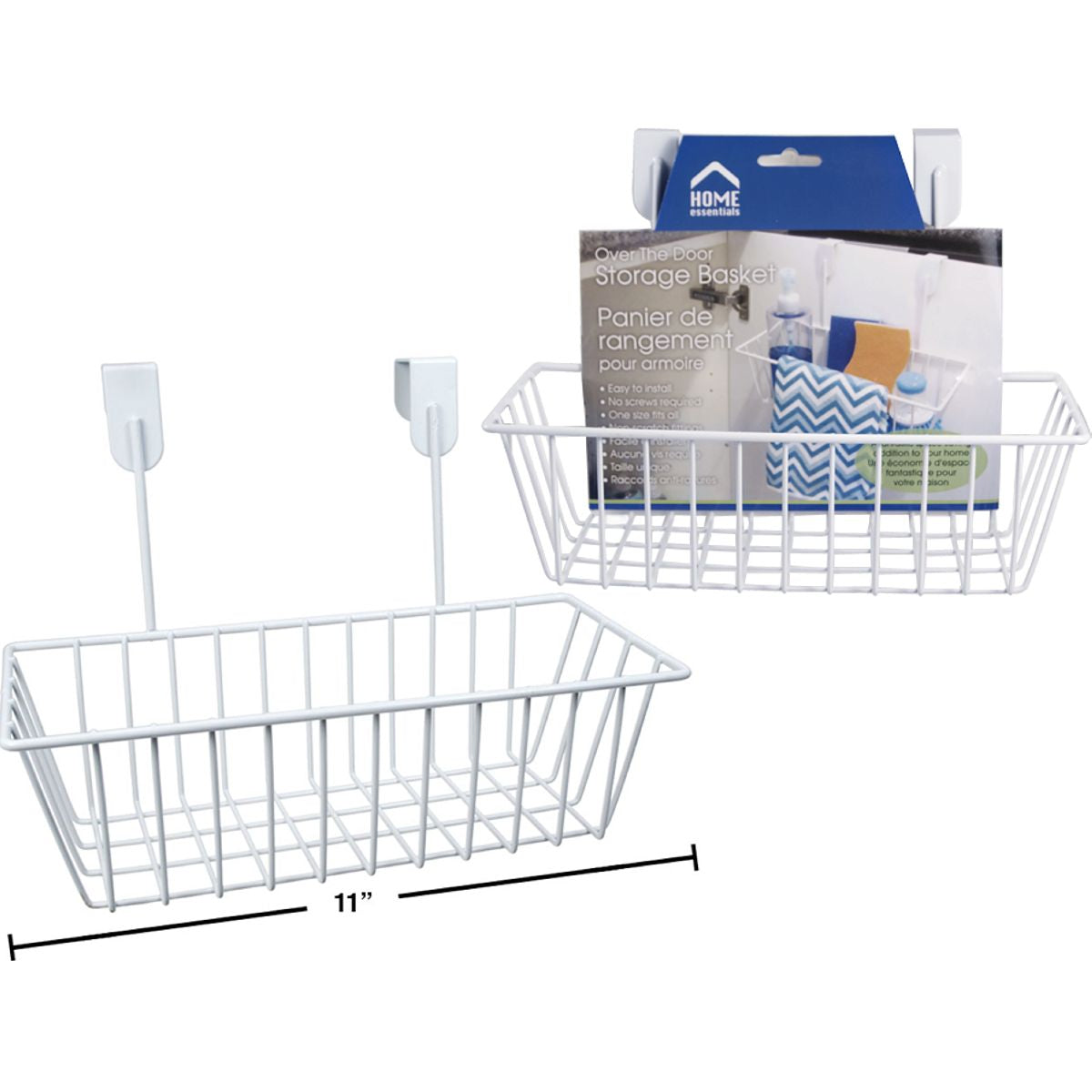 Cesta de almacenamiento organizador para puerta de gabinetes de cocina, blanca