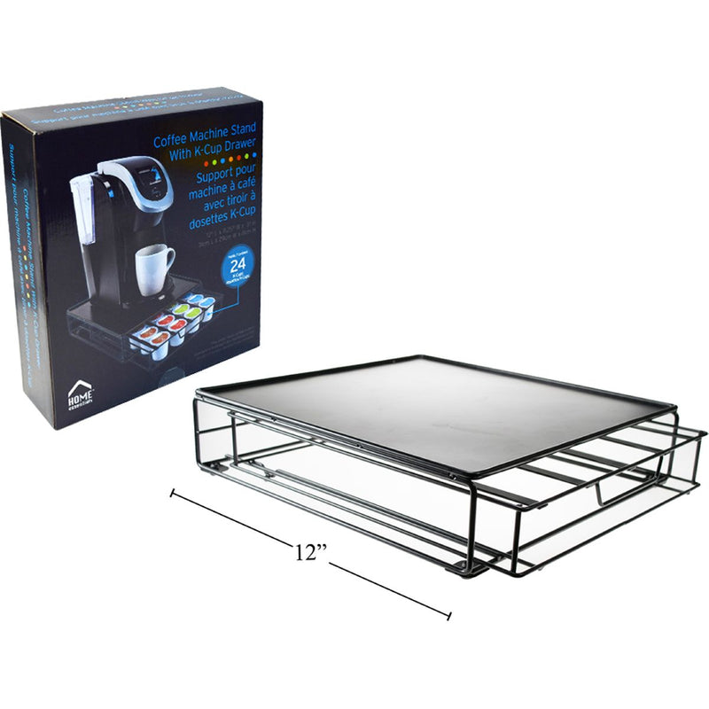 Organizador base para cafetera espresso con cajón para capsulas 24, 28.8x31x7.2cm