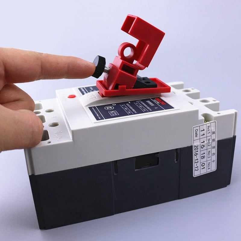 Bloqueo o candado para circuitos, breakers o paneles eléctricos. Dispositivo para bloquear..