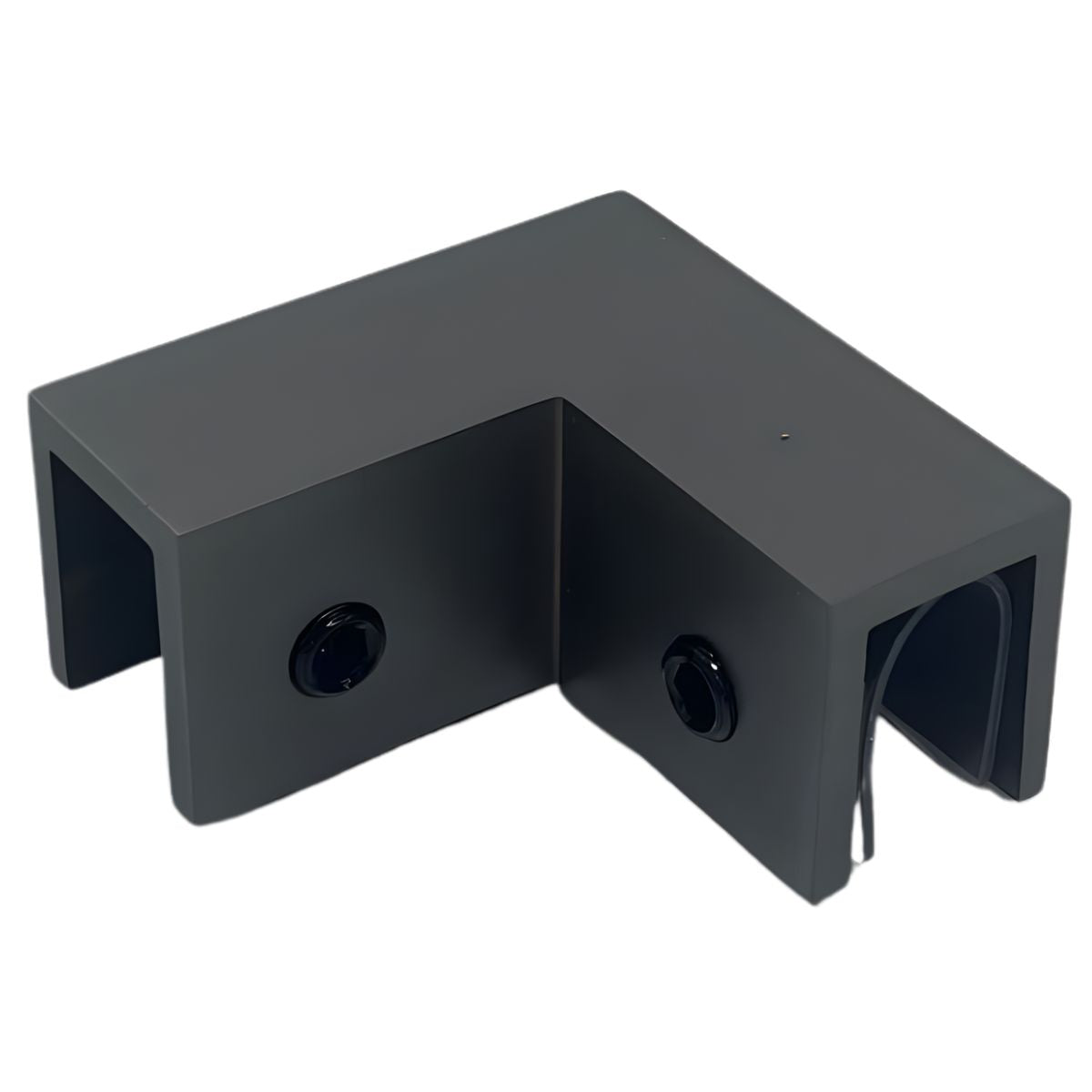 Clip de vidrio para esquinas 90grados 10  mm Inoxidable negro satinado 304SS PVD