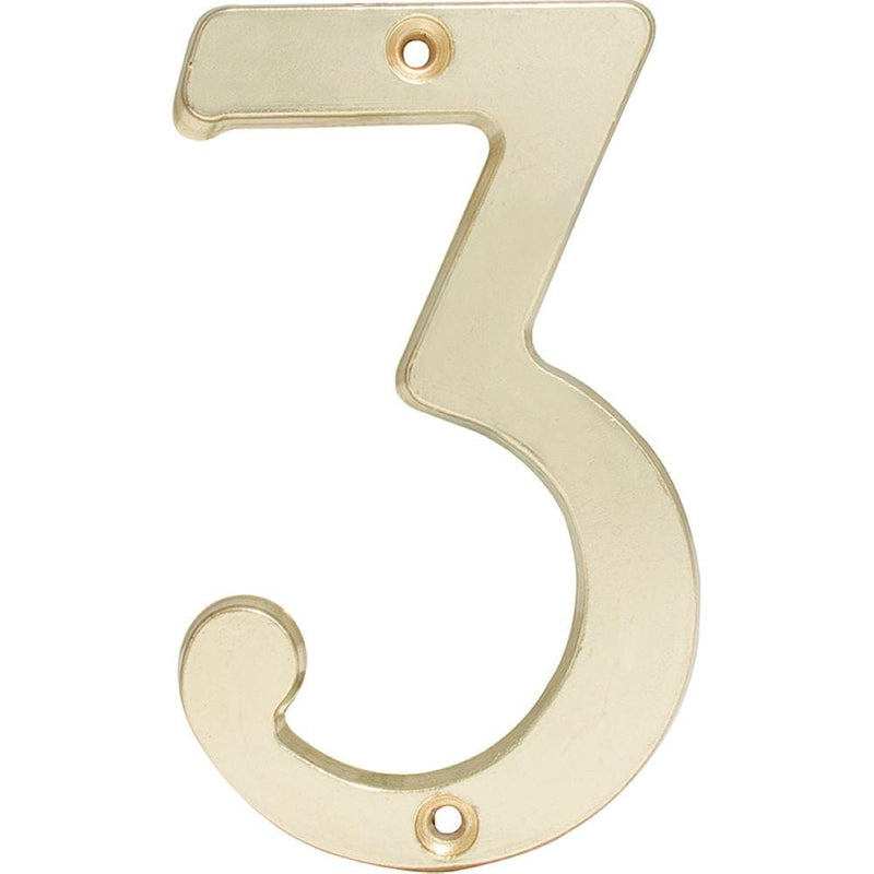 Numero 3 Slim 4" Latón Brillante Lock
