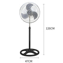 Abanico de Pedestal de 18" y 55W. Ventilador de 3 Velocidades con Aspas Metálicas.