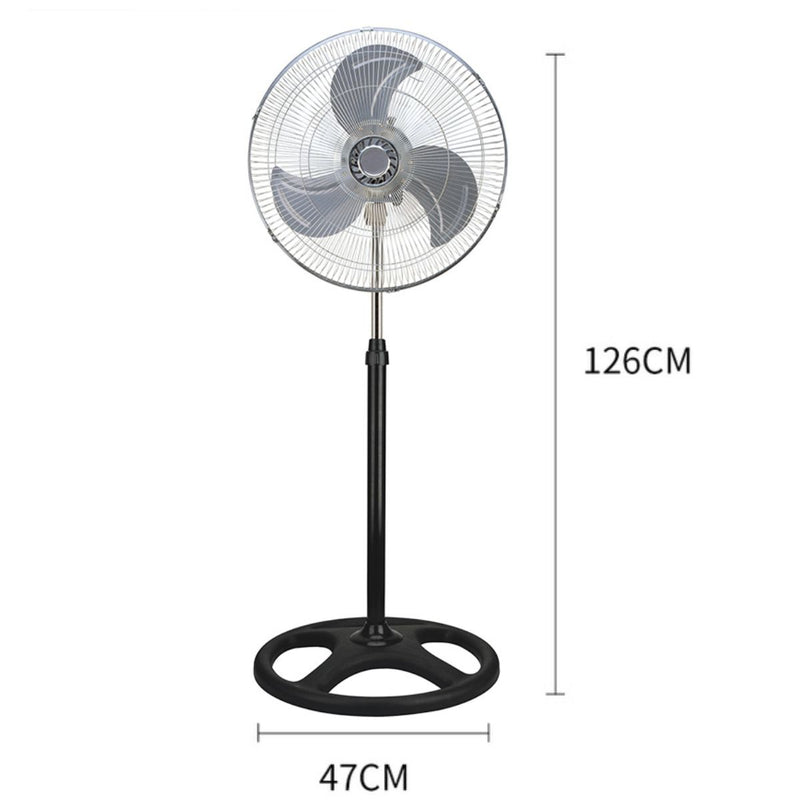 Abanico de Pedestal de 18" y 55W. Ventilador de 3 Velocidades con Aspas Metálicas.