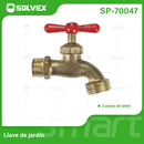 Llave De Agua Con Rosca Para Manguera 1/2" y 3/4" Cuerpo De Latón. Uso En Jardín Y Tomas De Agua.