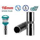 Dado para bujía de 1/2" x 16 mm.  Cr-V (50 BV 30). Cromado de Tratamiento térmico.