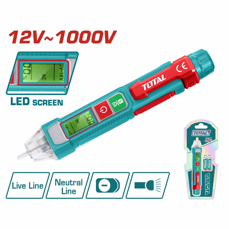 Voltímetro Detector De Voltaje AC Sin Contacto 12V~1000V. Apagado Automático.