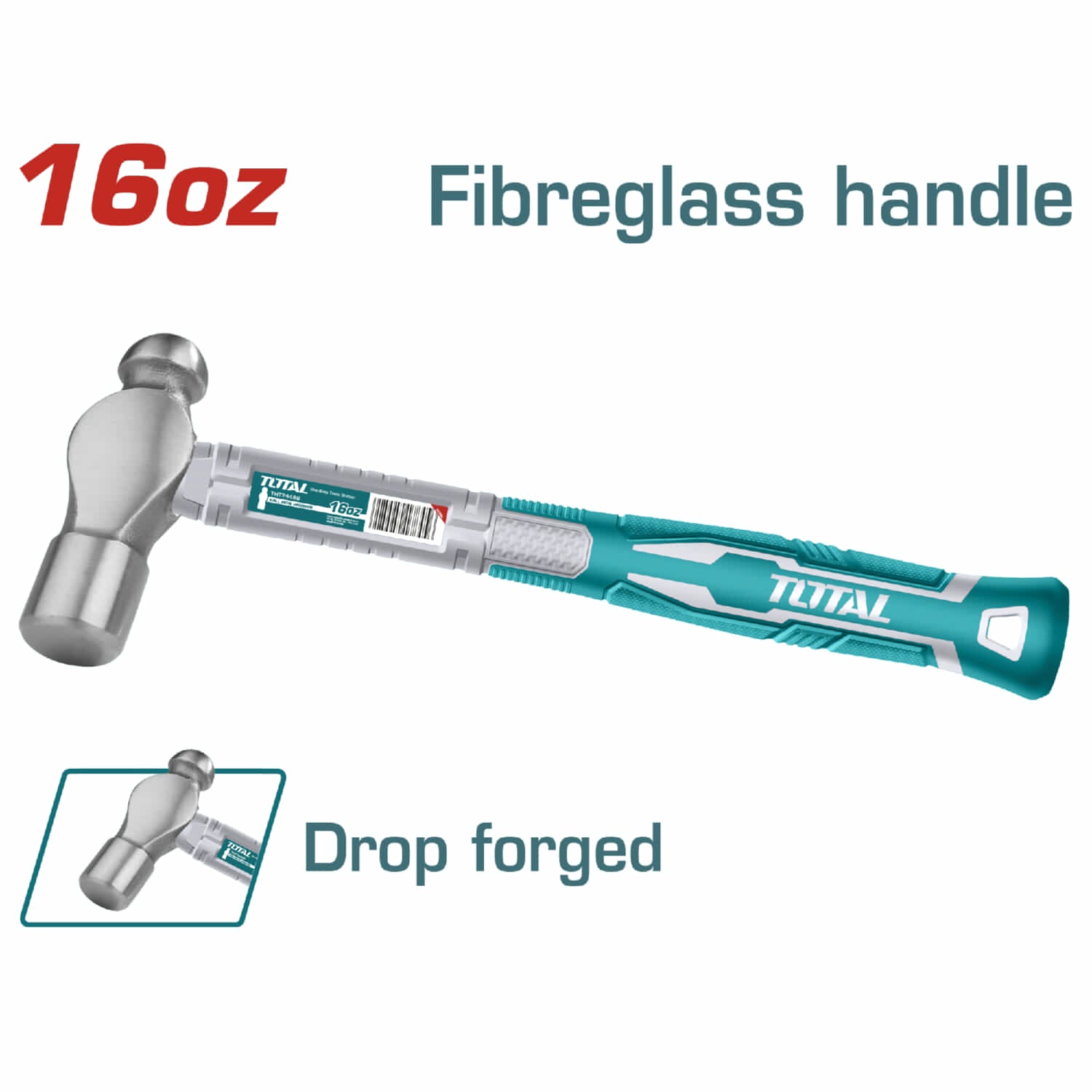 Martillos de bola, Tratamiento térmico, Acero 45# Mango fibra vidrio